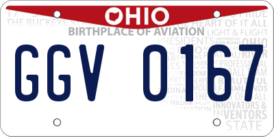 OH license plate GGV0167