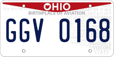 OH license plate GGV0168