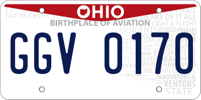 OH license plate GGV0170
