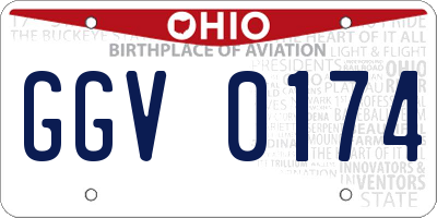 OH license plate GGV0174