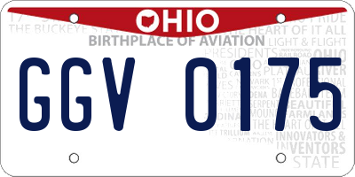 OH license plate GGV0175