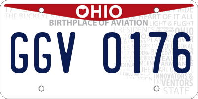 OH license plate GGV0176