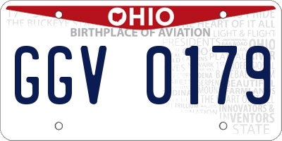 OH license plate GGV0179