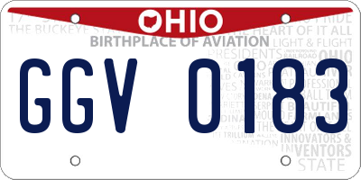OH license plate GGV0183