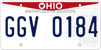 OH license plate GGV0184