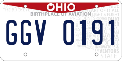OH license plate GGV0191