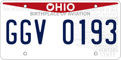 OH license plate GGV0193