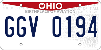 OH license plate GGV0194
