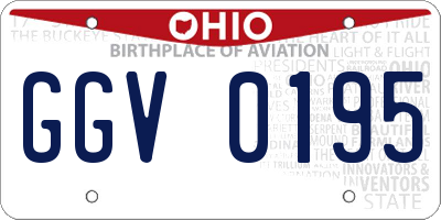 OH license plate GGV0195