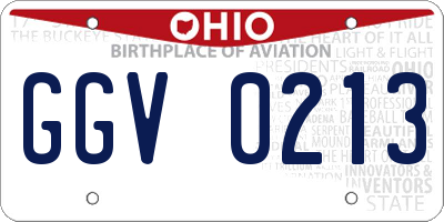 OH license plate GGV0213