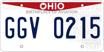 OH license plate GGV0215