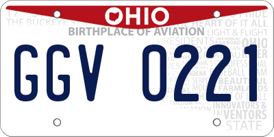 OH license plate GGV0221