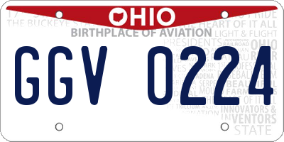OH license plate GGV0224