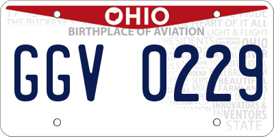 OH license plate GGV0229