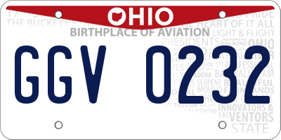 OH license plate GGV0232