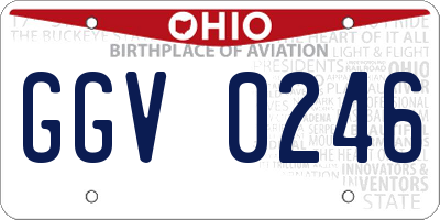 OH license plate GGV0246