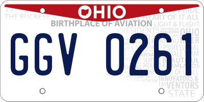OH license plate GGV0261