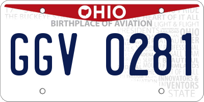 OH license plate GGV0281