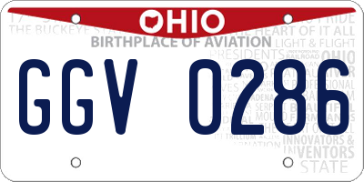OH license plate GGV0286