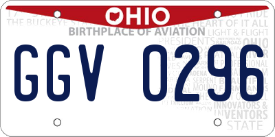 OH license plate GGV0296