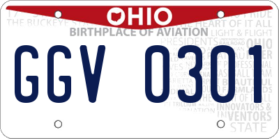 OH license plate GGV0301