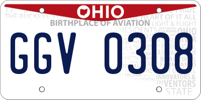 OH license plate GGV0308