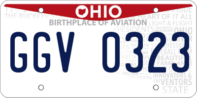 OH license plate GGV0323