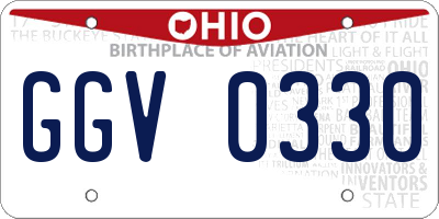 OH license plate GGV0330