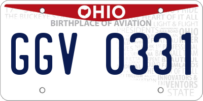 OH license plate GGV0331