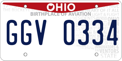 OH license plate GGV0334