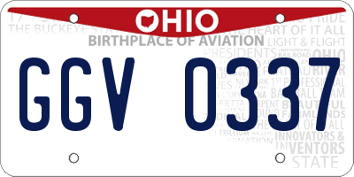 OH license plate GGV0337