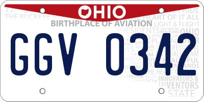OH license plate GGV0342