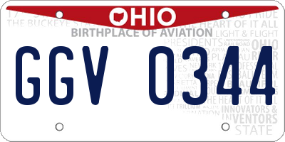 OH license plate GGV0344