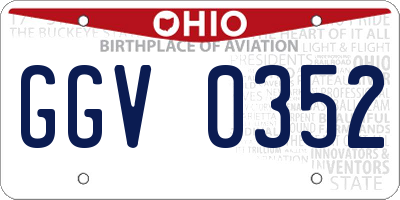 OH license plate GGV0352