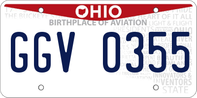 OH license plate GGV0355