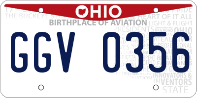 OH license plate GGV0356