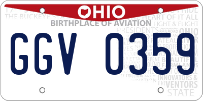 OH license plate GGV0359