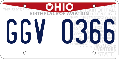 OH license plate GGV0366