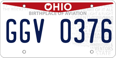 OH license plate GGV0376
