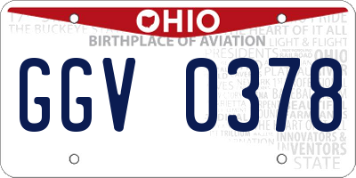 OH license plate GGV0378