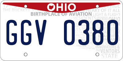 OH license plate GGV0380