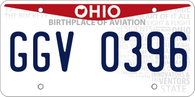 OH license plate GGV0396