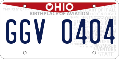 OH license plate GGV0404