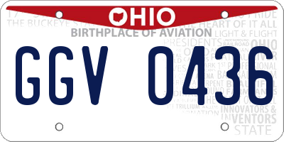 OH license plate GGV0436