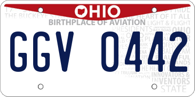 OH license plate GGV0442