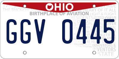 OH license plate GGV0445
