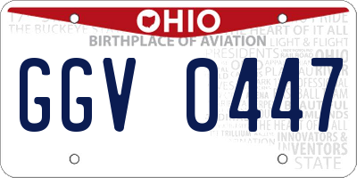 OH license plate GGV0447