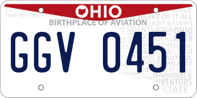 OH license plate GGV0451