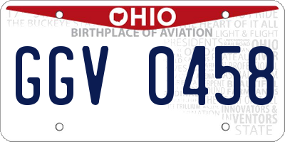 OH license plate GGV0458