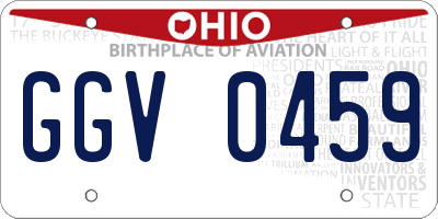 OH license plate GGV0459